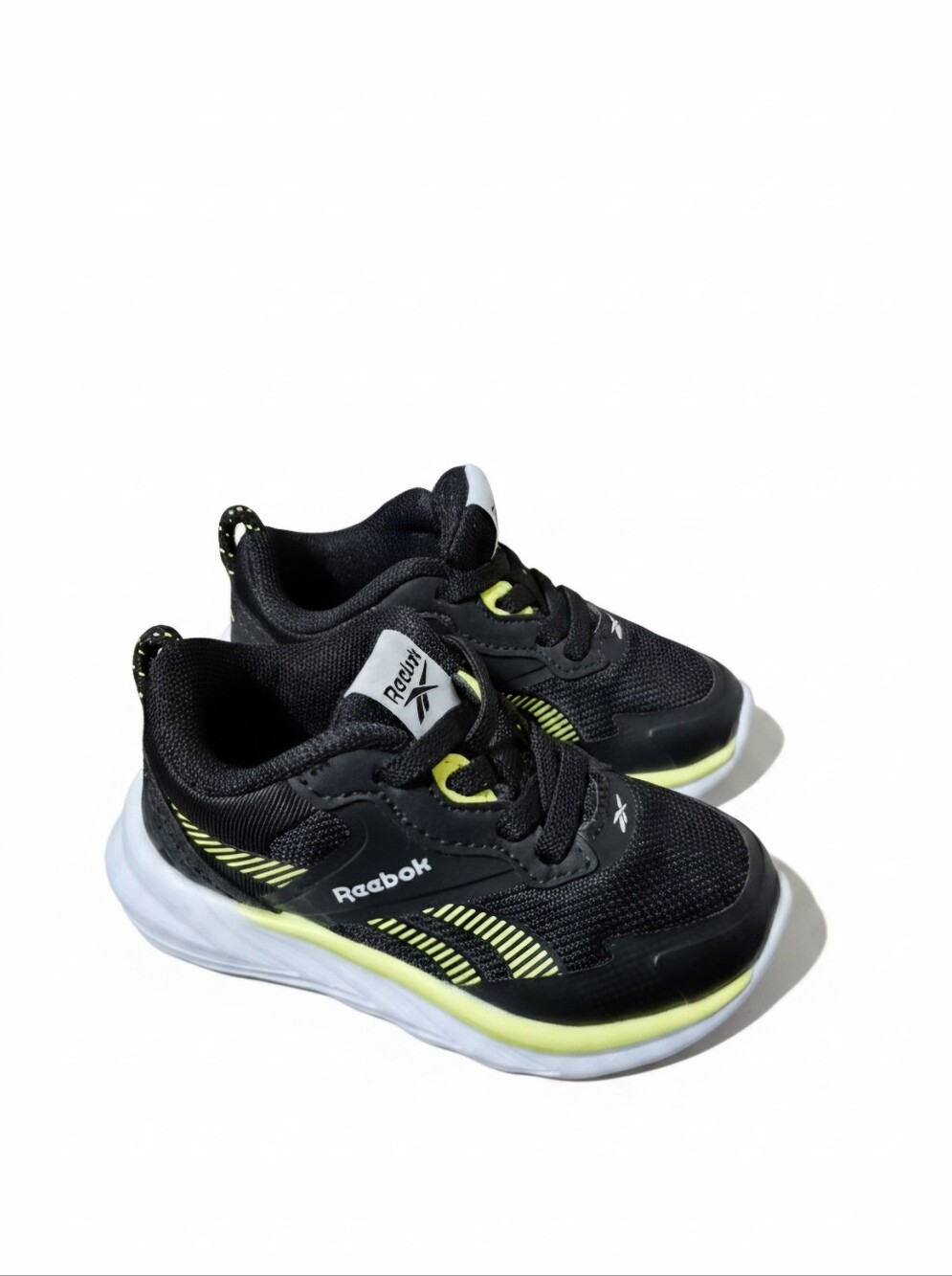 Reebok Toddler Black & Neon Yellow Lightweight Sneakers Size 5K